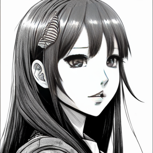 fait la en noir et blanc et plus style manga c une fille cheuveux long et tres 
ebourife   adolessante de 16 ans tres serieuse
 avec un corp parfait




