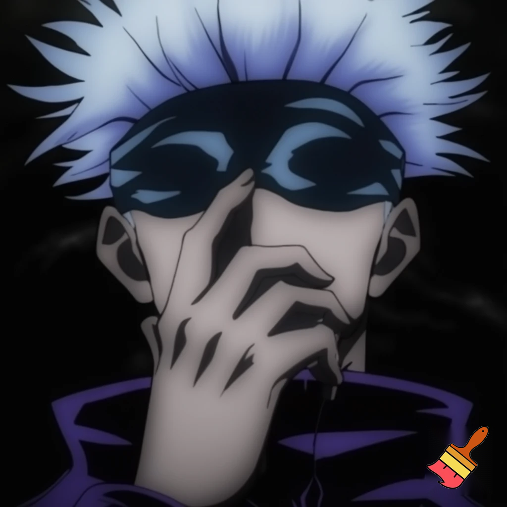 could you make gojo from Jujutsu Kaisen using only colons please?