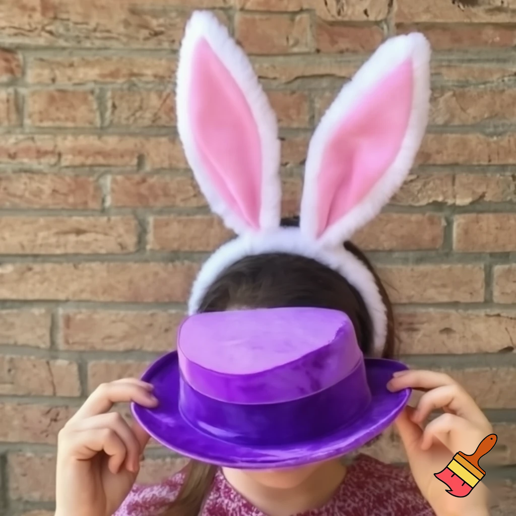 Easter bunny headband, top hat, Easter hat headband, top hat, purple and white, purple and white velvet top hat