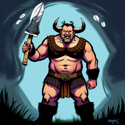 In the Dnd universe. A large bull man holding a large axe
