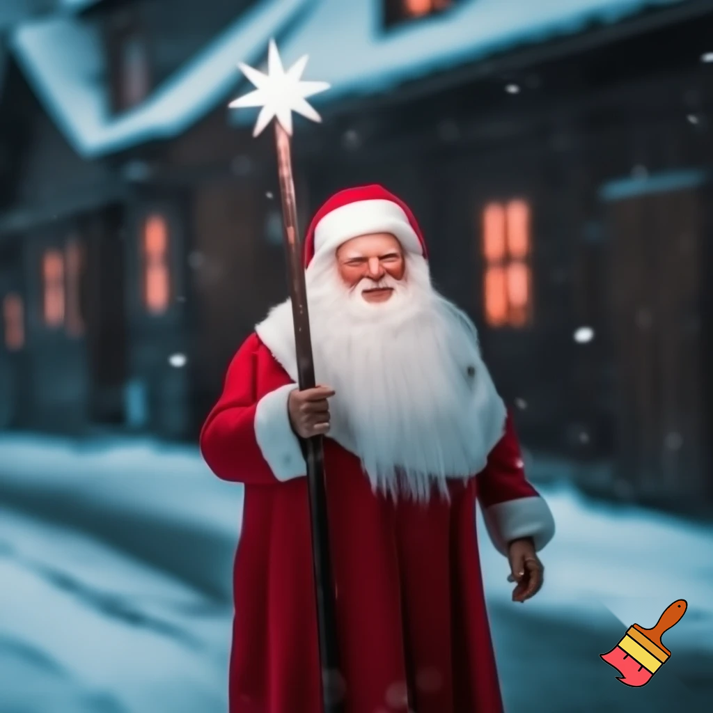Santa Claus, Russia, Santa Claus walking stick with the star