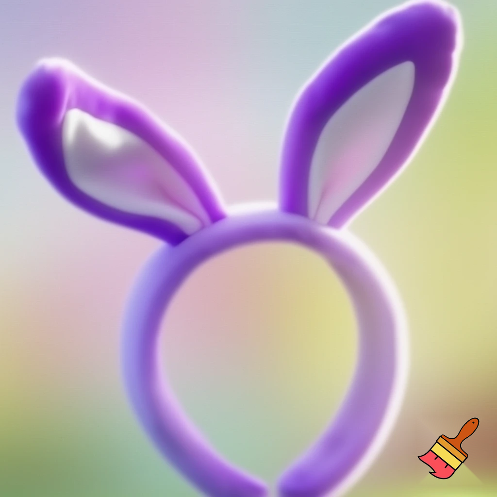 Easter bunny headband velvet Easter bunny, bunny ears, purple and white bunny headband