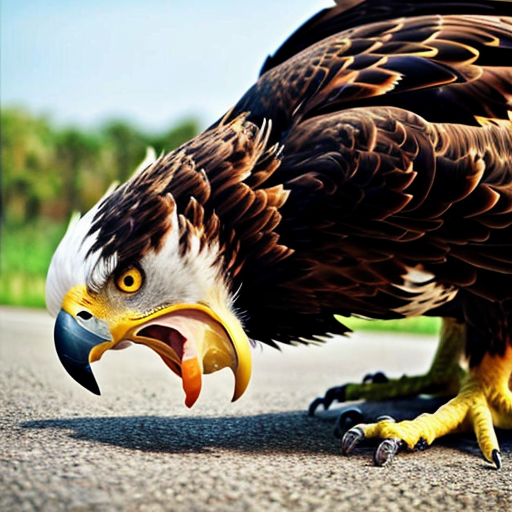 Eagle eating a bird 