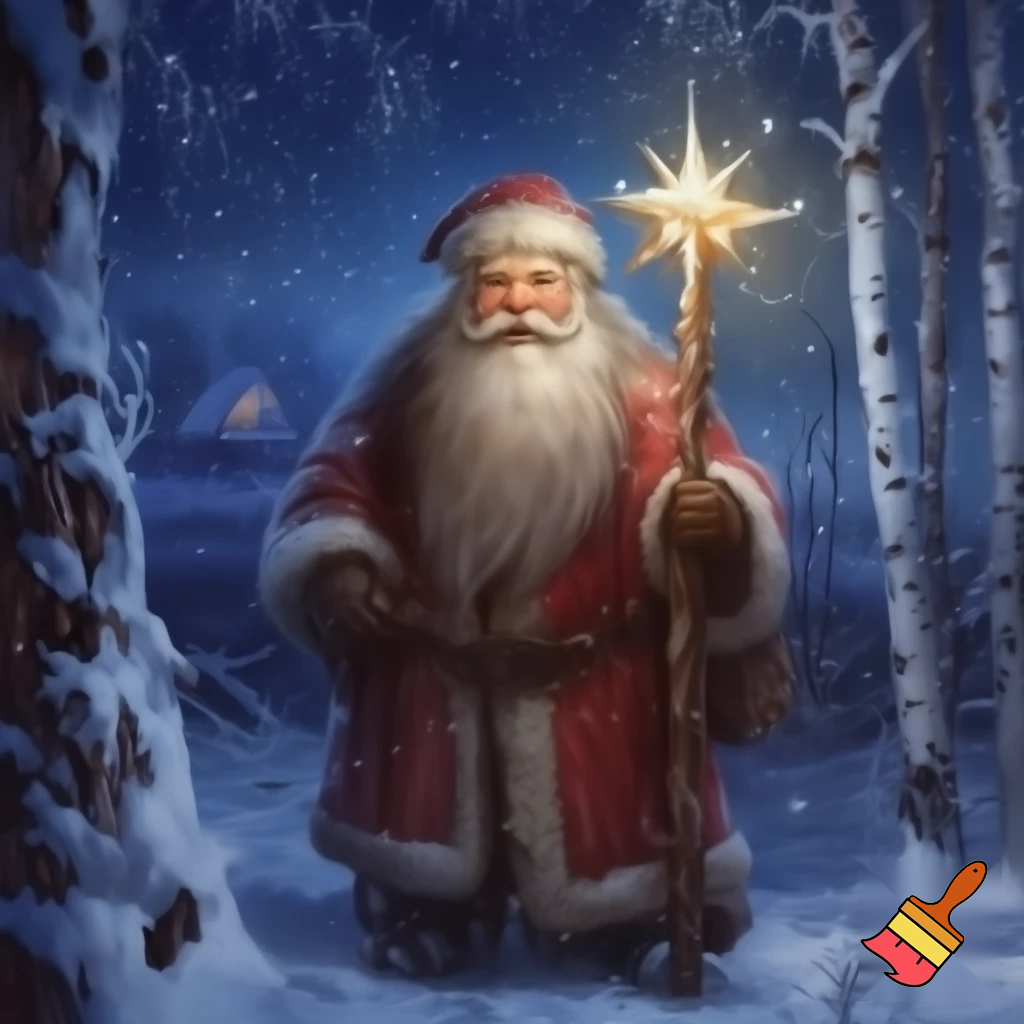 The real Santa Claus Russia walking stick star Santa Claus