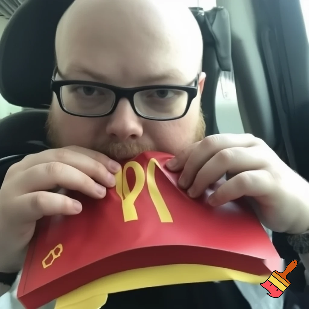 caeso eating mcdonalds 

