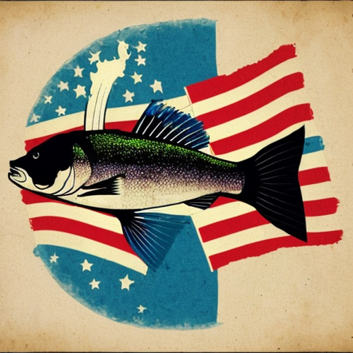 Make me a cool flag with a bass fish 
on it
