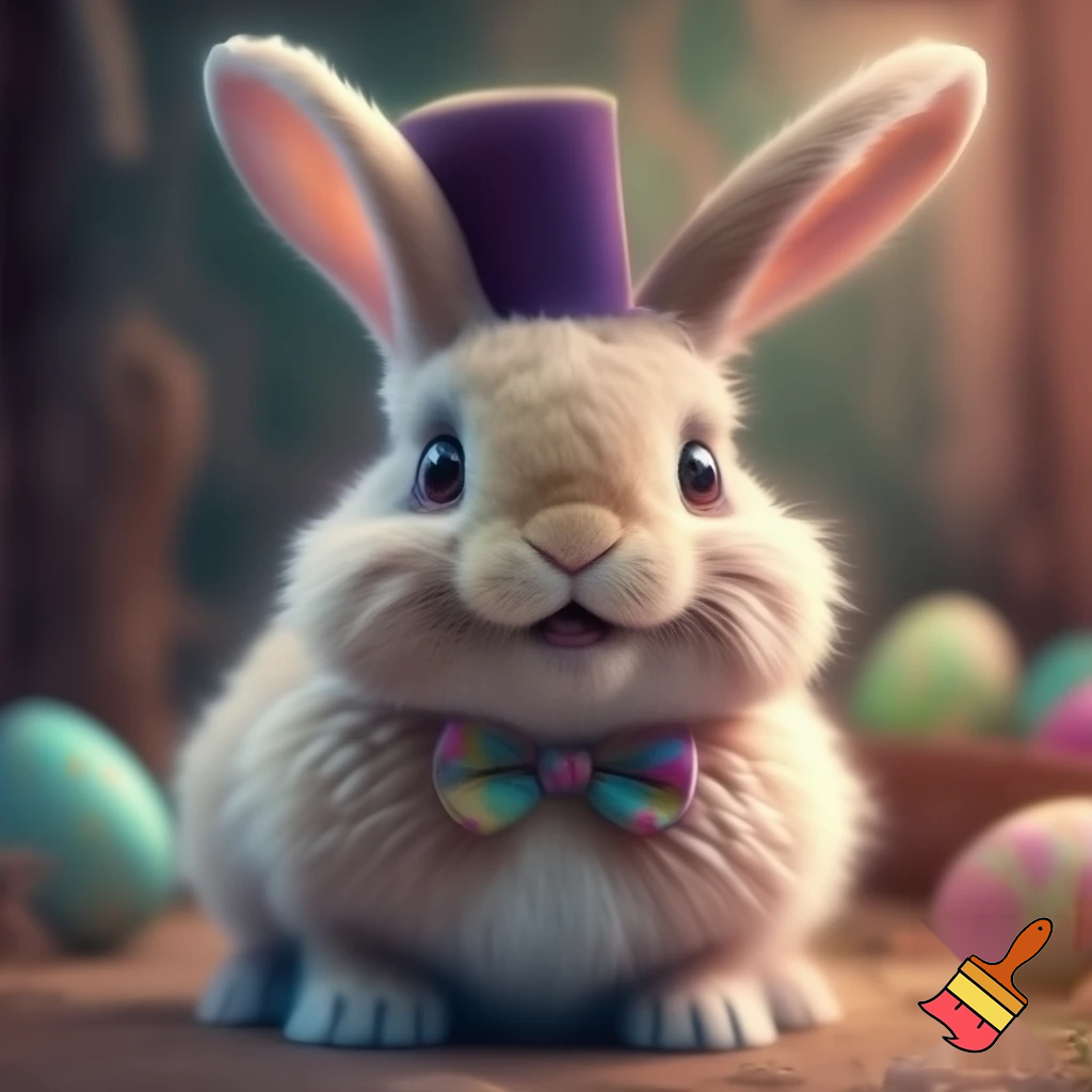 Wonka Easter bunny is hat top hat bunny ears