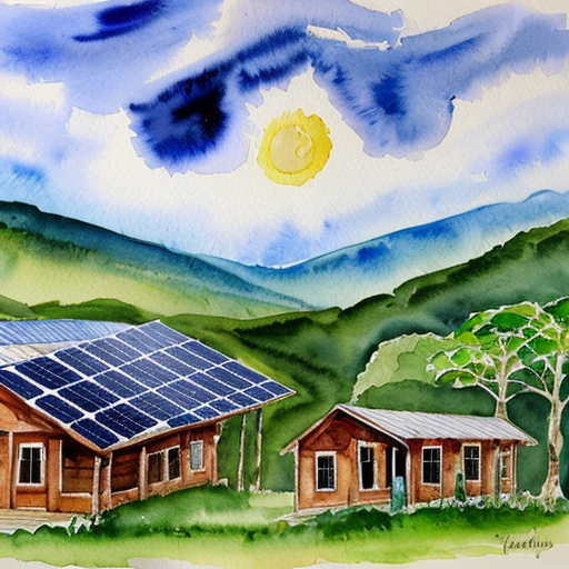  Amazon rain forest village with solar panels