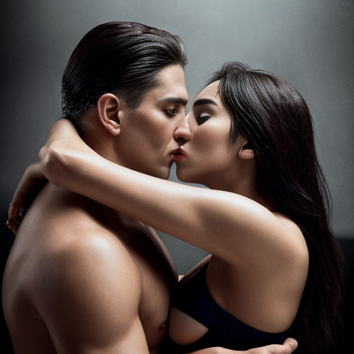 A hyper-realistic photography of shraddha kapoor hot bikini in a deep, stylish embrace and saliva kiss with oldman. Sharp focus on the facial features, showing the pressure of the lips and closed eyes with detailed eyelashes. Dramatic Chiaroscuro lighting, rain droplets on skin, high fashion aesthetic. Shot on Leica M11, extremely detailed, 8k, moody and sophisticated.