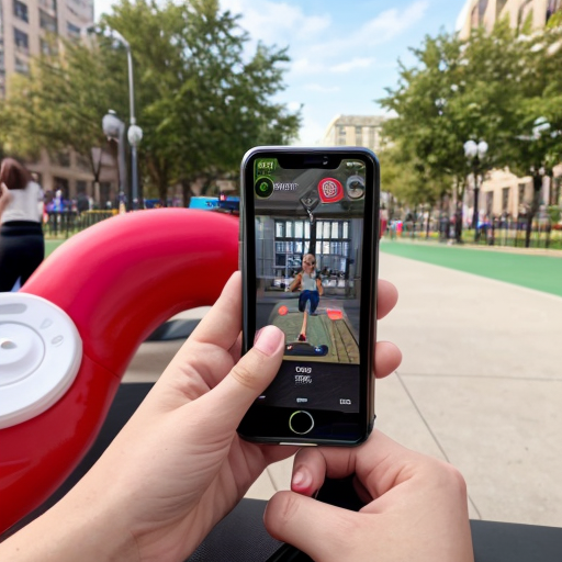 Goretzka play game on apple phone and Vanessa play game on apple phone at the park 