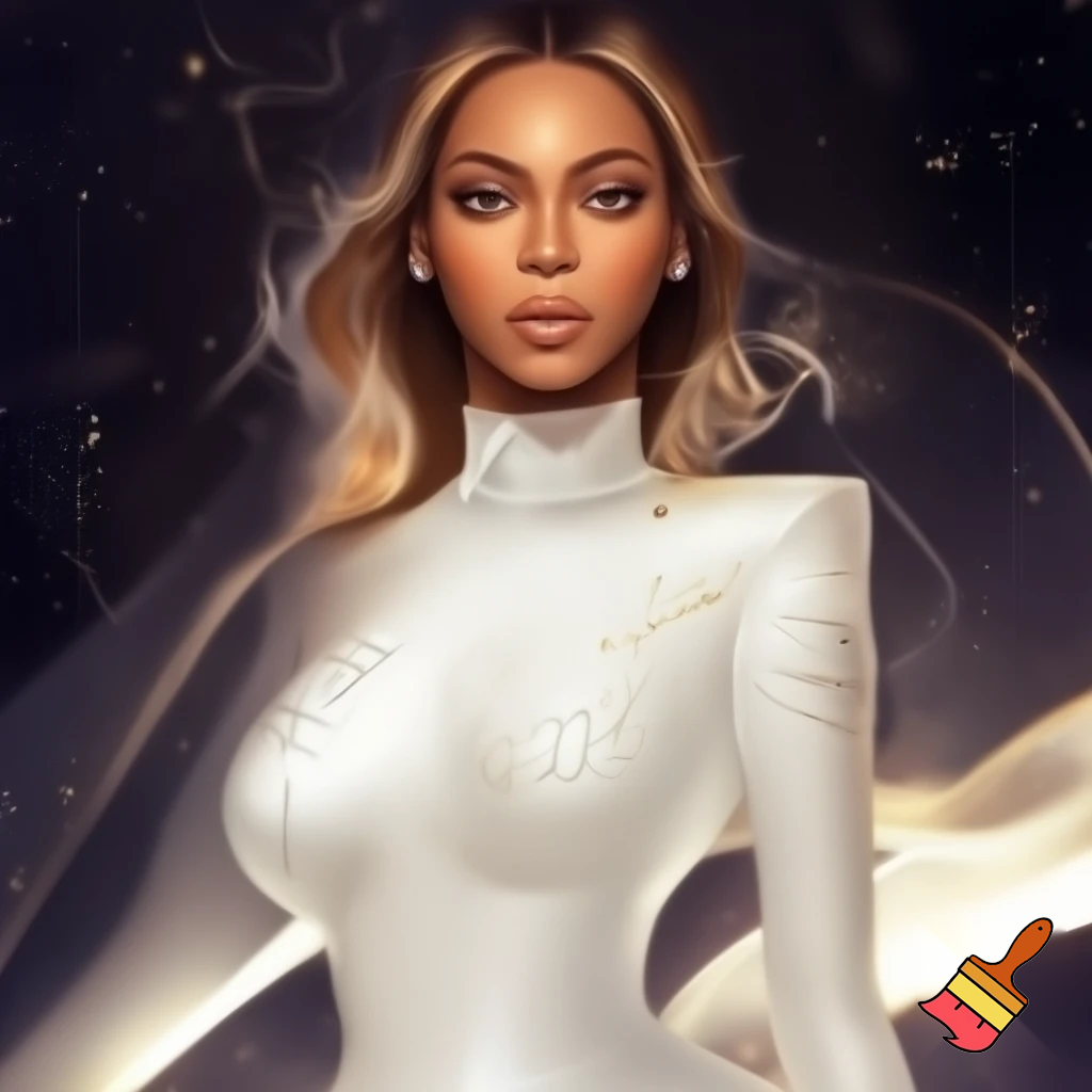 Beyonce wearing a sexy white top with a text saying "iam mommy "