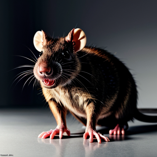 evil rat with red eyes in suit