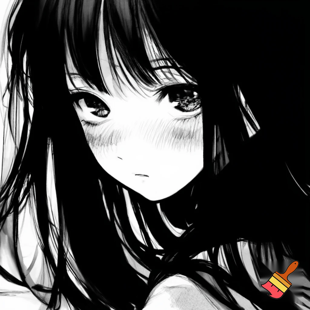 fait la en noir et blanc et plus style manga c une fille cheuveux long et tres 
ebourife   adolessante de 16 ans tres serieuse




