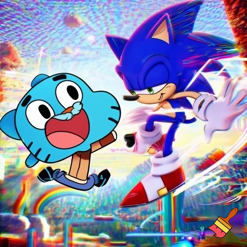 Gumball Watterson meets sonic
