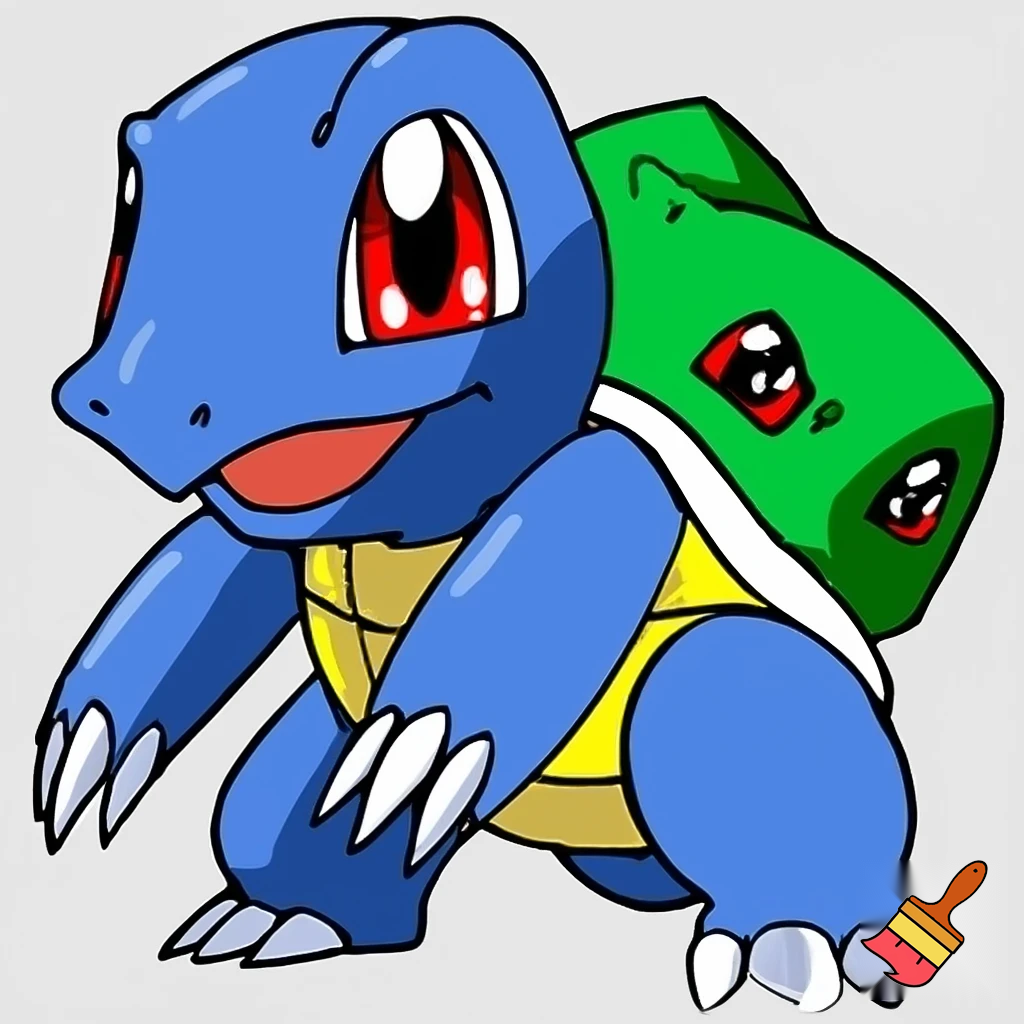 blue agumon veemon digimon squirtle blue bulbasaur pokemon fusion
