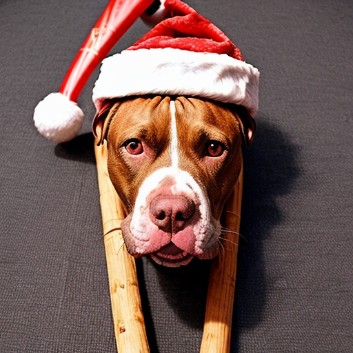 Russia, Santa Claus walking sticks star real Santa Claus people a real pitbull