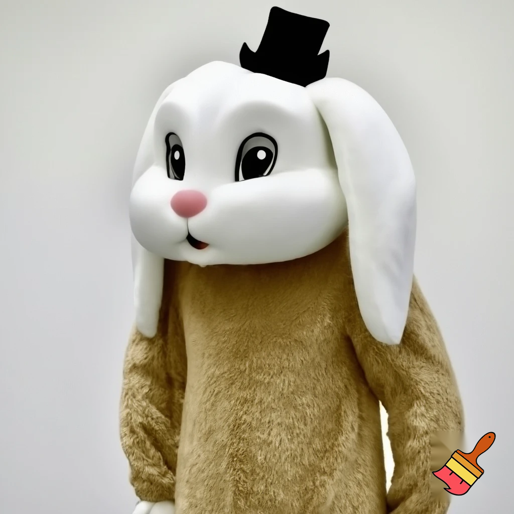 Easter bunny mascot costume top hat mascot costume