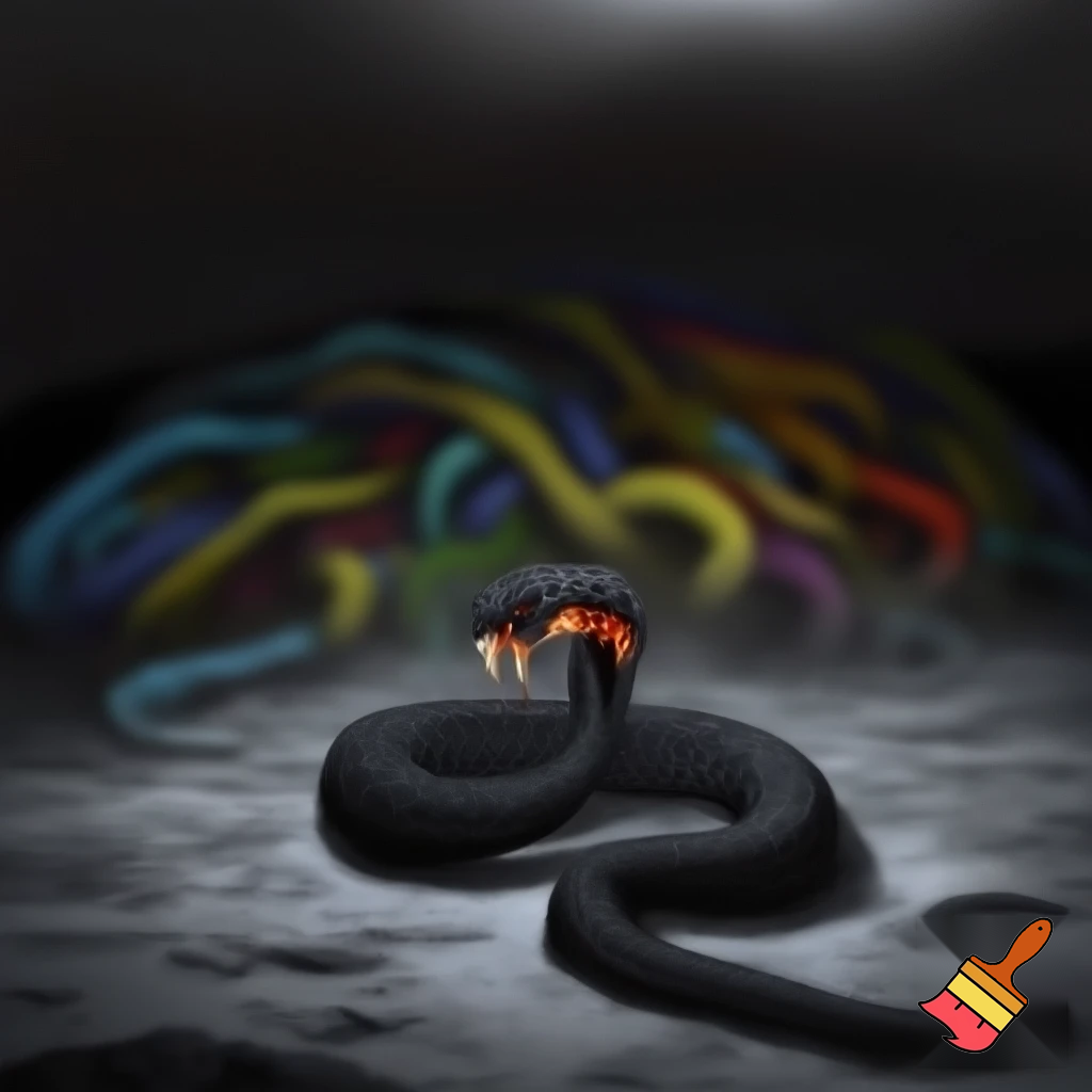 a snake being by itself while all the others are together make sure the snake has fangs