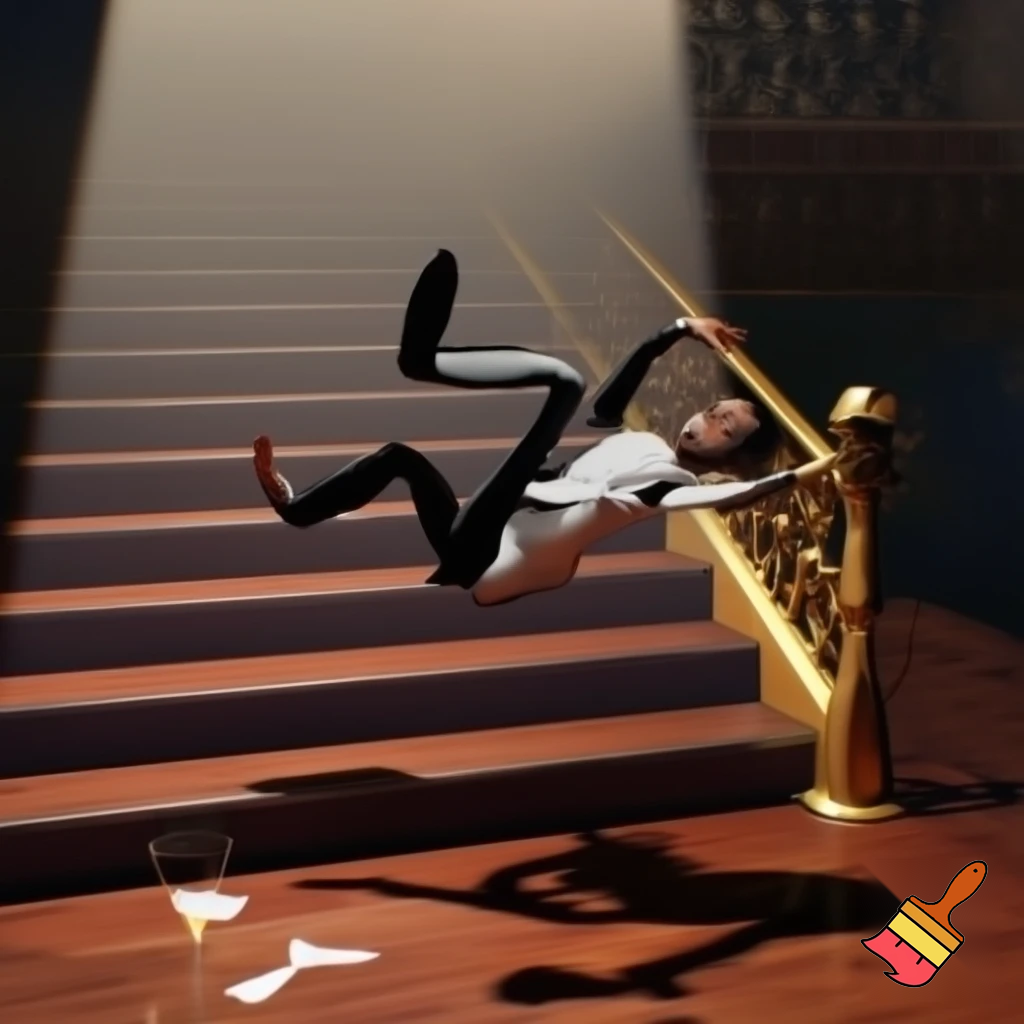 p didy falling down stairs