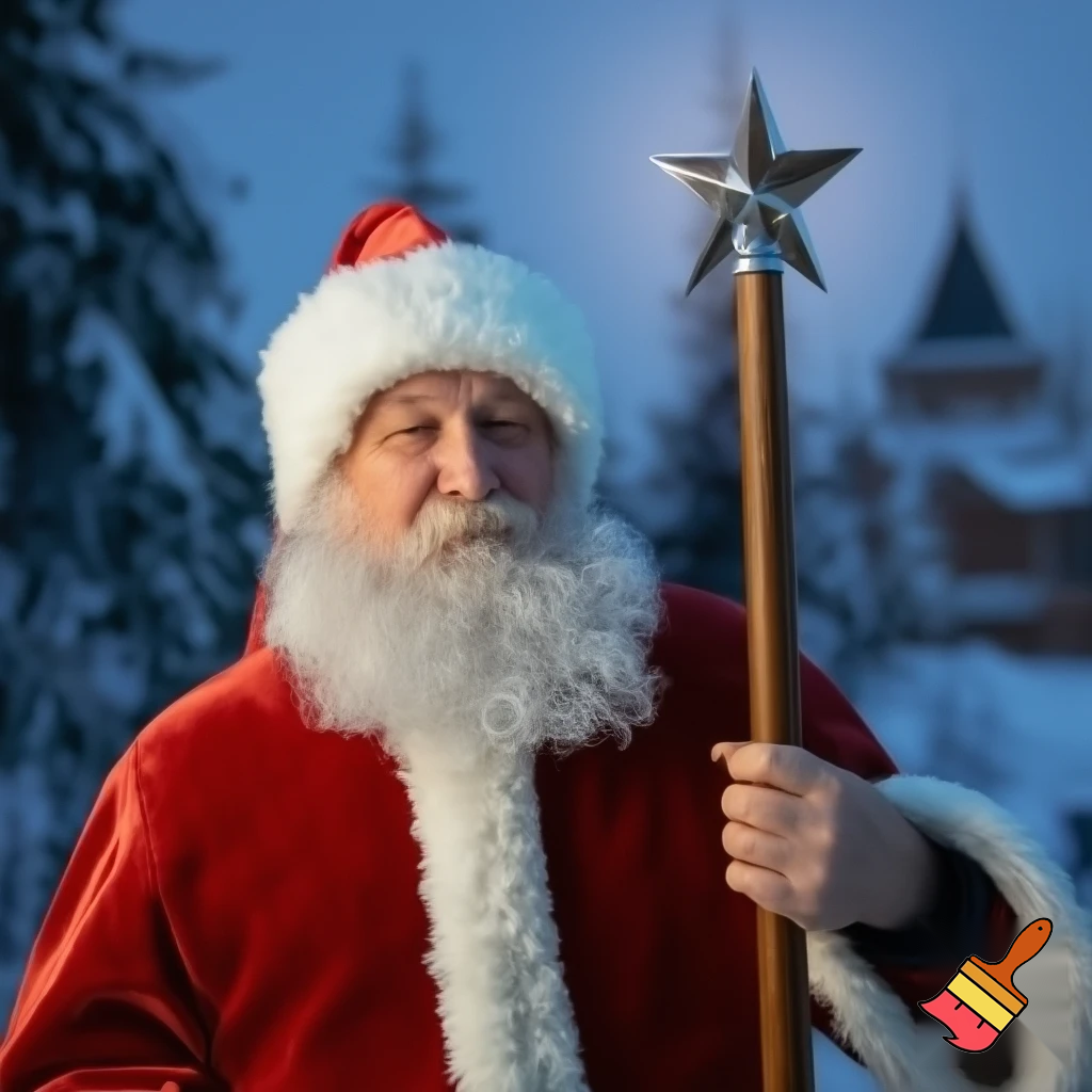 Santa Claus Russia, Santa Claus walking stick with a star the real Santa Claus