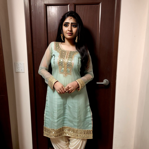 25 year old Punjabi girl weared only transparent salwar ,showing little black hairy pussy while salwar ,round nude boobs ,standing in the door step 