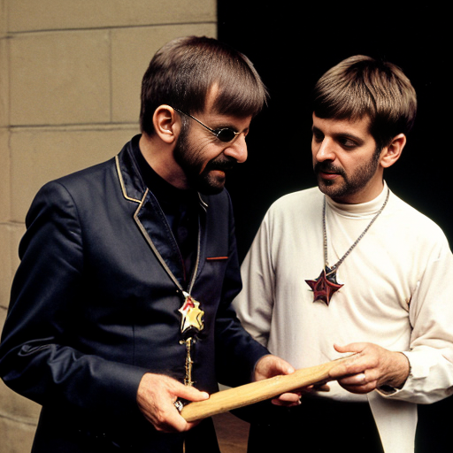 Ringo Starr giving lessons