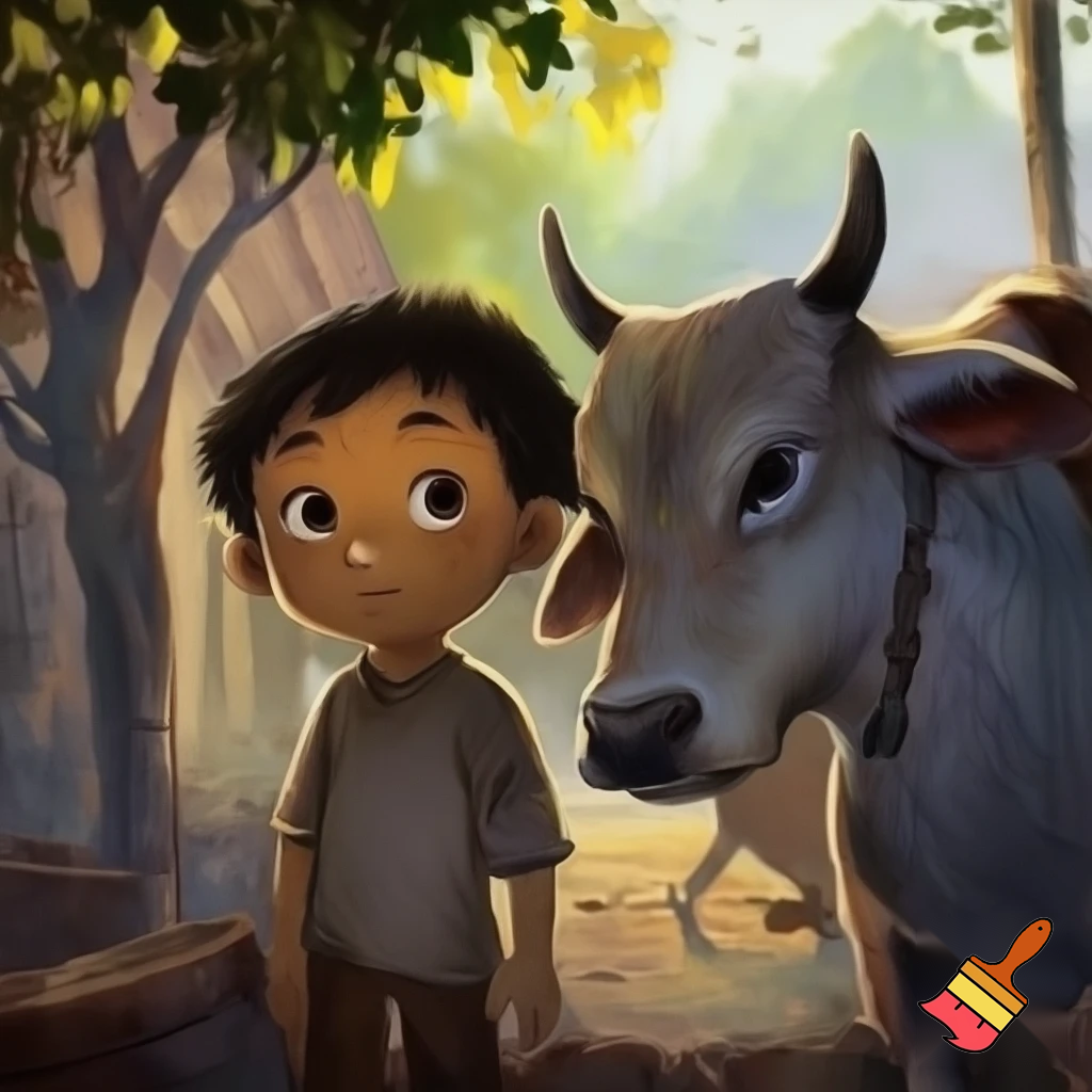 एक छोटे से गाँव में मुन्ना नाम का एक प्यारा लड़का रहता था। मुन्ना बहुत गरीब था, लेकिन उसका दिल सोने जैसा था। उसके पास बस एक गाय थी, जिसे वह अपनी माँ की तरह मानता था। वह गाय बहुत मेहनती थी — दिन भर जंगल में लकड़ी ढोने में मुन्ना की मदद करती और शाम को दूध भी देती।

एक दिन गाँव में कुछ शरारती बंदर आ गए। वे खेतों को उजाड़ने लगे, घरों से चीज़ें चुराने लगे और सबको परेशान करने लगे। गाँव वाले बहुत डर गए। लेकिन मुन्ना ने हिम्मत नहीं हारी।

उसने अपनी गाय के साथ मिलकर एक योजना बनाई। अगली सुबह वे दोनों जंगल में गए और पेड़ों के बीच रस्सियाँ बाँध दीं। जैसे ही बंदर आए, वे रस्सियों में फँस गए! मुन्ना ने तुरंत पुलिस को बुलाया। थोड़ी देर में पुलिस जीप लेकर पहुँची और सभी बंदरों को पकड़ लिया।

गाँव वाले खुशी से झूम उठे। सबने कहा, “वाह! मुन्ना और उसकी गाय ने तो कमाल कर दिया!”

उस दिन से गाँव में फिर कभी कोई शरारती बंदर नहीं आया। और मुन्ना की मेहनती गाय को सब “गाँव की हीरो” कहने लगे 🐄💫