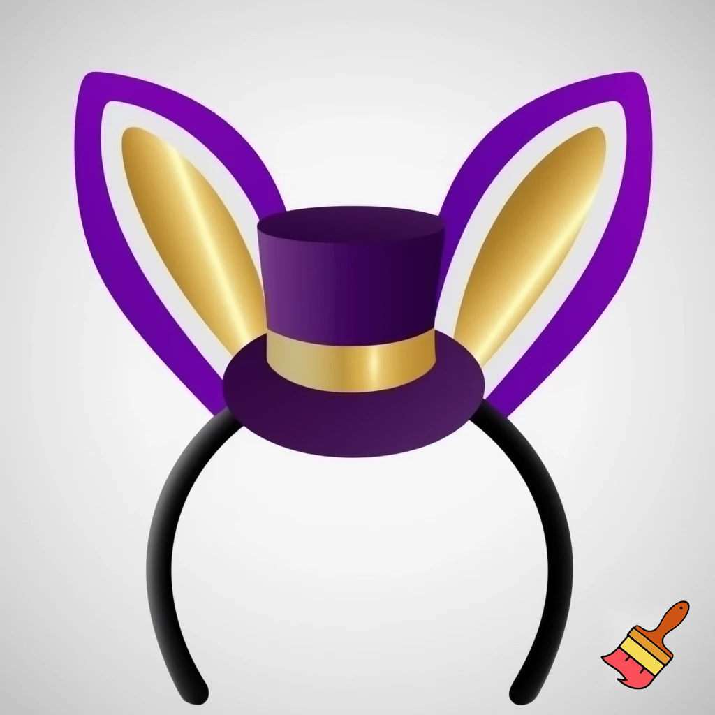 Easter bunny with a top hat Easter advent Easter bunny ears headband purple and white purple and gold