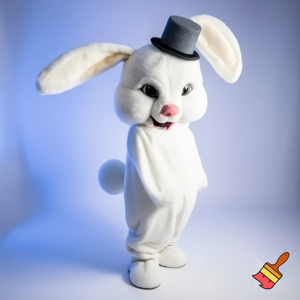 Easter bunny mascot top hat costume