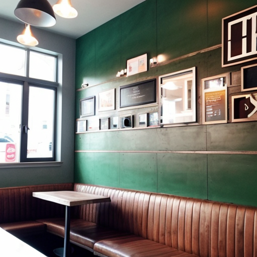 a nice wall in a coffee shop