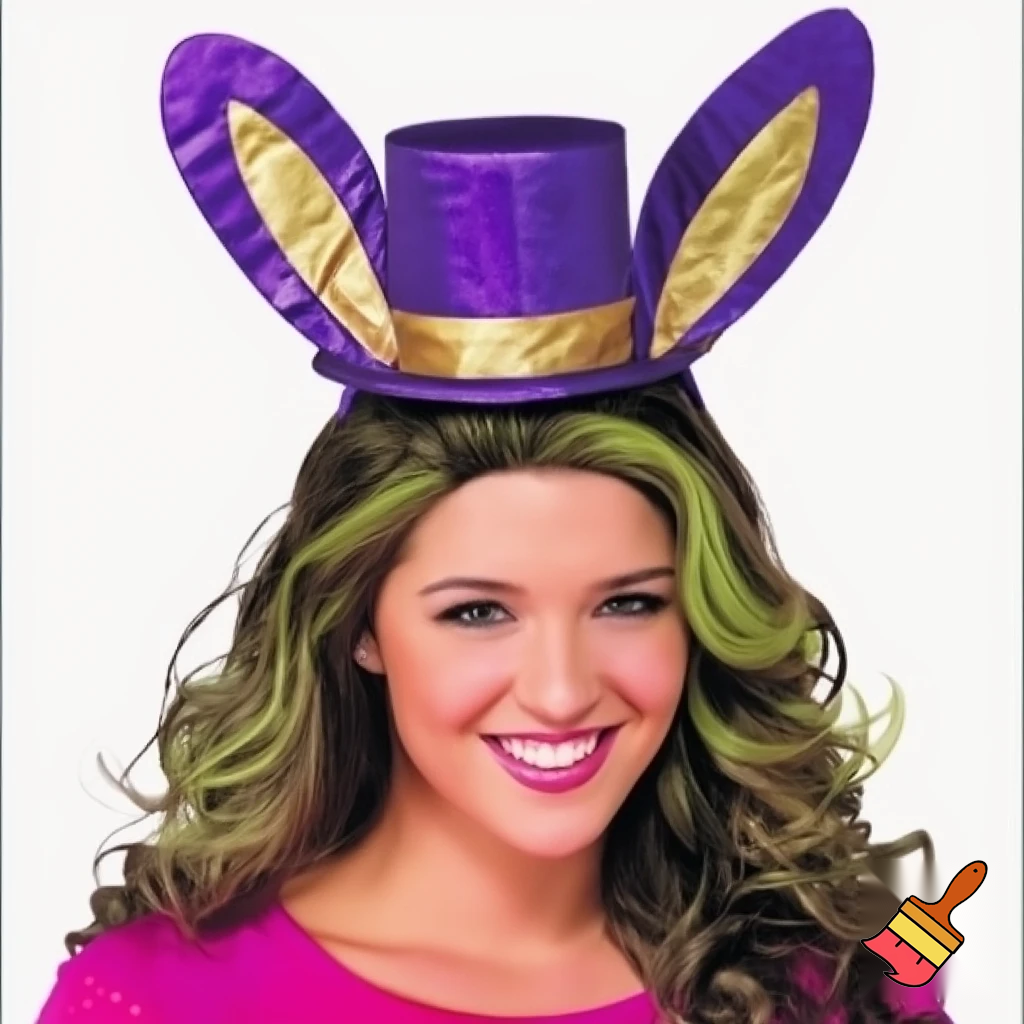 Easter bunny top hat, Easter balcony headband, purple and gold headband top hat rabbit, ear rabbit, ear headband, top hat