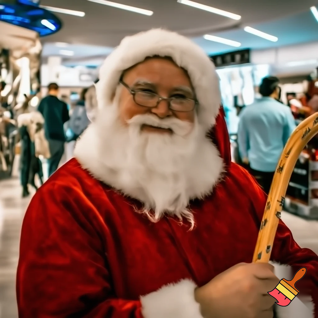 Santa Claus, Russia walking stick with the start the real Santa Claus shopping Centre in Australia
A star