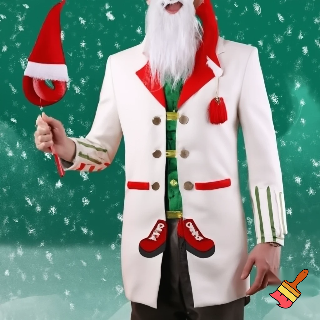 A wizard jacket Christmas jacket Santa Claus wizard Christmas shoes a wizard Santa Claus hat a wizard hat