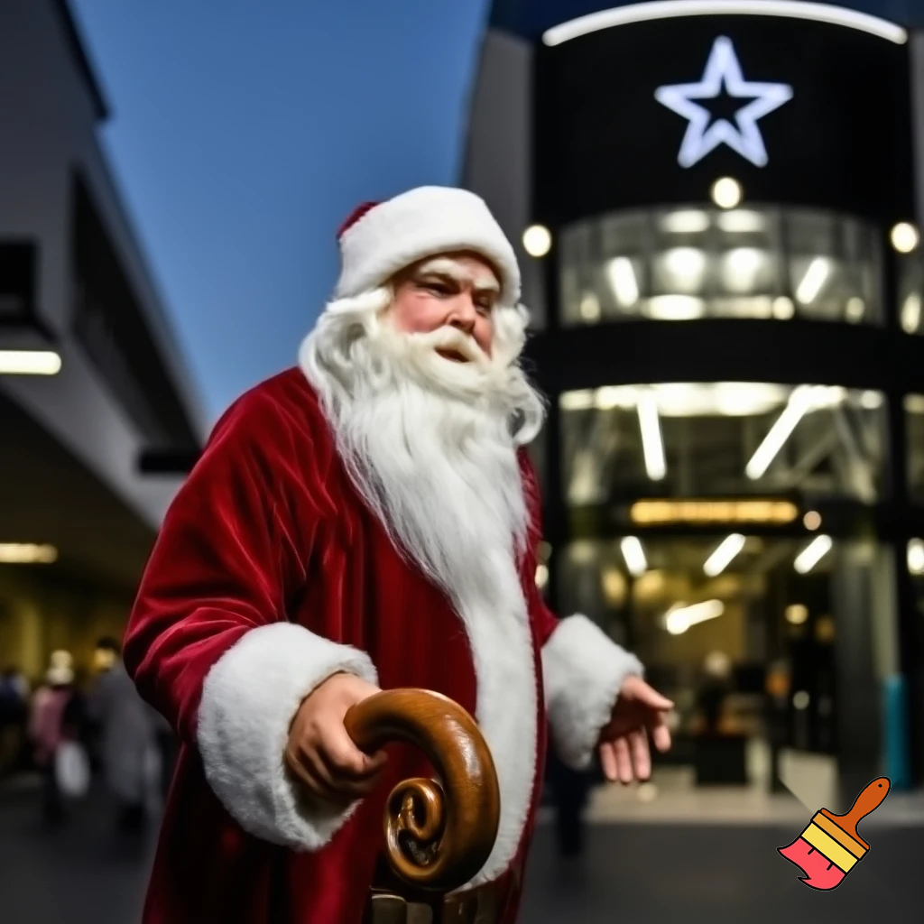 Santa Claus, Russia walking stick with the start the real Santa Claus shopping Centre in Australia
A star