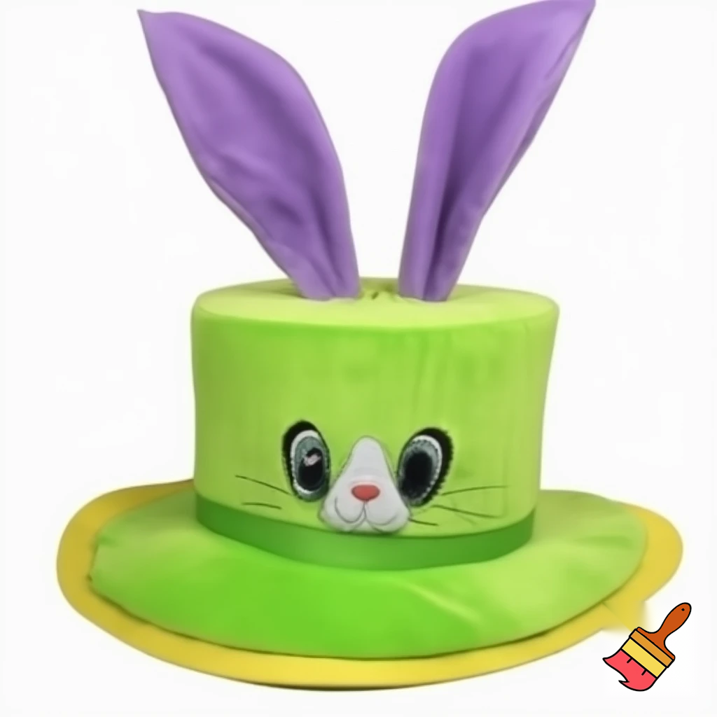 Easter bunny castle mascot top hat costume Easter bunny ears bunny head hat top hat
