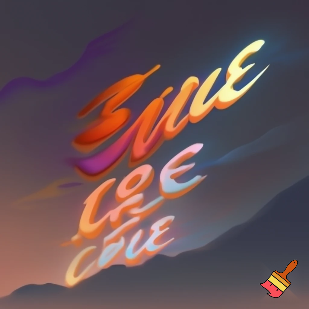 sunset sunrise words with their writing font