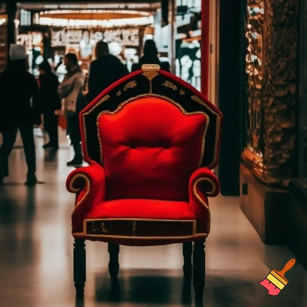 Santa Claus shopping Centre with Santa Claus chair at the shopping