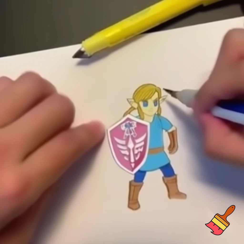 make a drawing of link from Zelda and Rocket league together