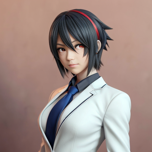 Haruka Sakura from Wind Breaker anime, male character, upper body portrait, serious and silent expression, battle-ready stance with slightly turned shoulders, hair short, straight with slight waves at ends, left side hair white, right side hair black, hair slightly messy and flowing with motion, heterochromia eyes: left eye gold, right eye dark blue, sharp and focused gaze, natural anime skin tone, wearing standard Furin High School uniform with small tears and battle damage details, white shirt slightly rumpled, navy blazer with emblem, red necktie, hands clenched and ready for combat, anime-style gloves on hands, dynamic pose suggesting imminent action, subtle motion lines for movement, simple light-colored background, clean and sharp anime line art, vibrant and saturated anime colors, realistic shadows and highlights on hair and clothing, determined and calm demeanor, slight wind effect making hair and tie move, upper body emphasis showing shoulders and chest area clearly, faithful to original character design, intense and focused aura.