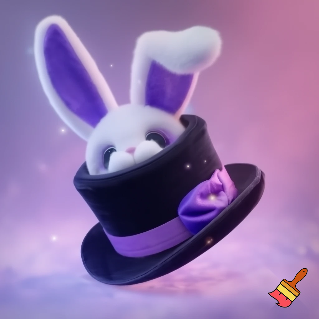 Black top hat with bunny ears velvet white and purple purple and white headband fabric and velvet glitter, purple and pink special present true special and delicate velvet white purple Easter bunny is bunny top hat velvet?