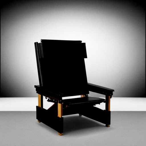 Director cinema's chair inspired in the german expressionism architecture, exagerated forms, surreal  and deformed lines. Dark tone. The chair must be a building, transformed as a building
