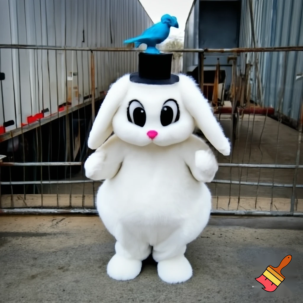 Mascot costume, Easter bunny top hat special top hat falcon gate trucking Centre