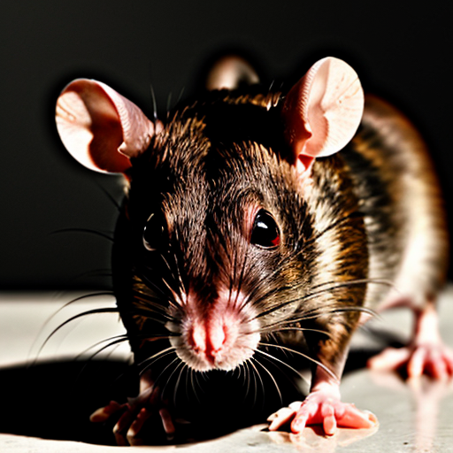 muscular rat , rat in mugshot, evil stare red eyes rat