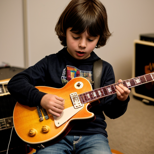 A Kid Plays A Gibson Les Paul