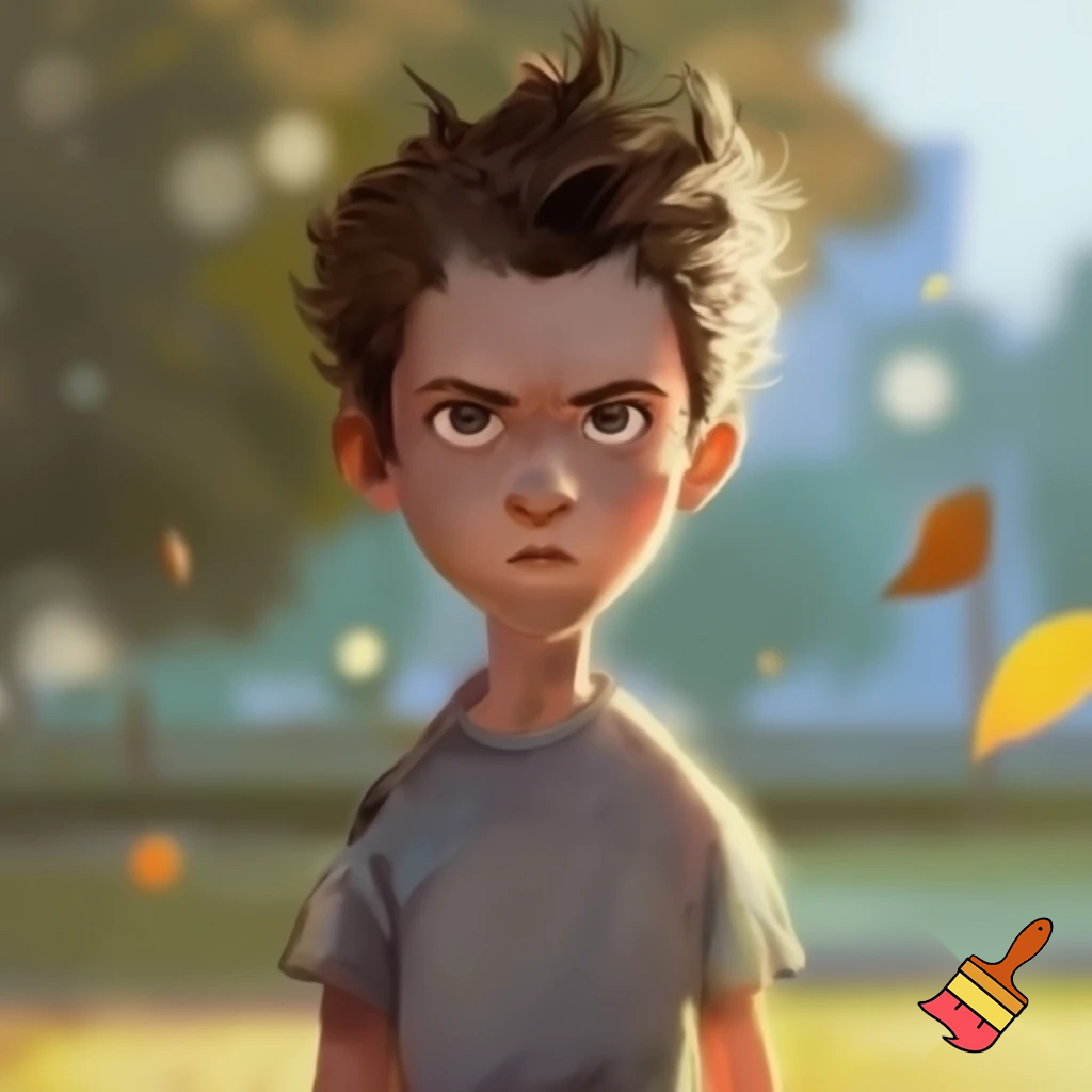 Brown hair spiky 12 year old boy 