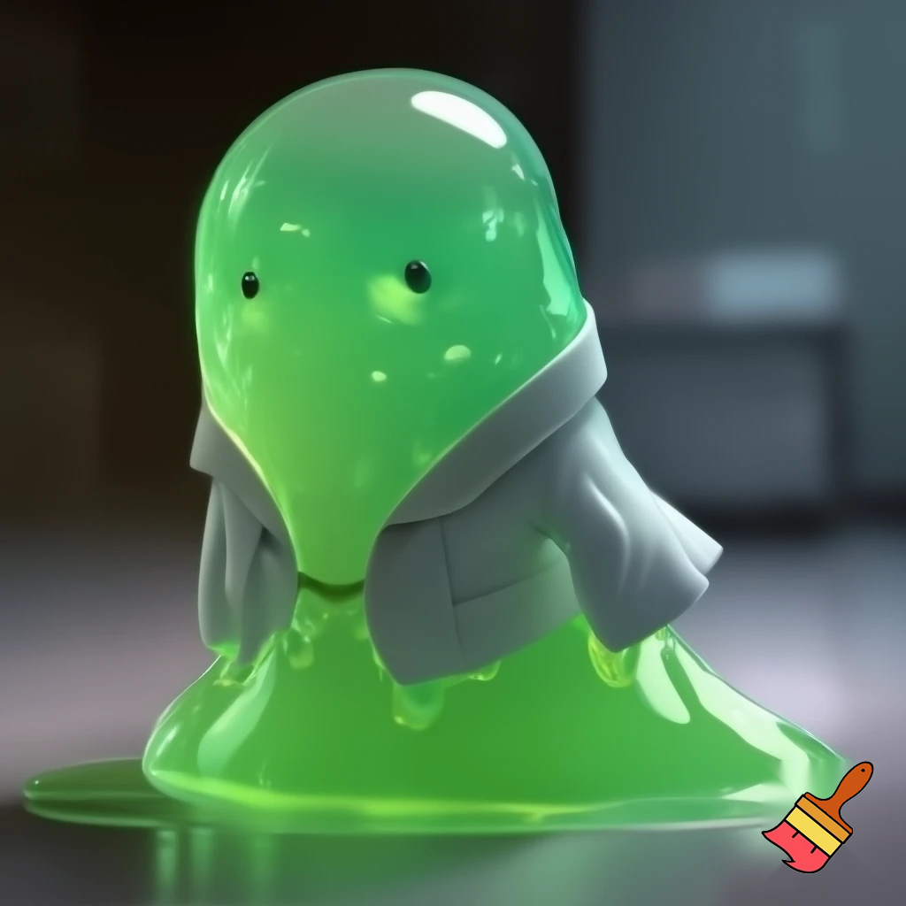Slime charHumanoid slime wearing a doctor's coat