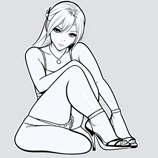 Create a woman in anime style wearing a magician outfit pulling her underwear up taking them off with her high heels while laying down 🔞