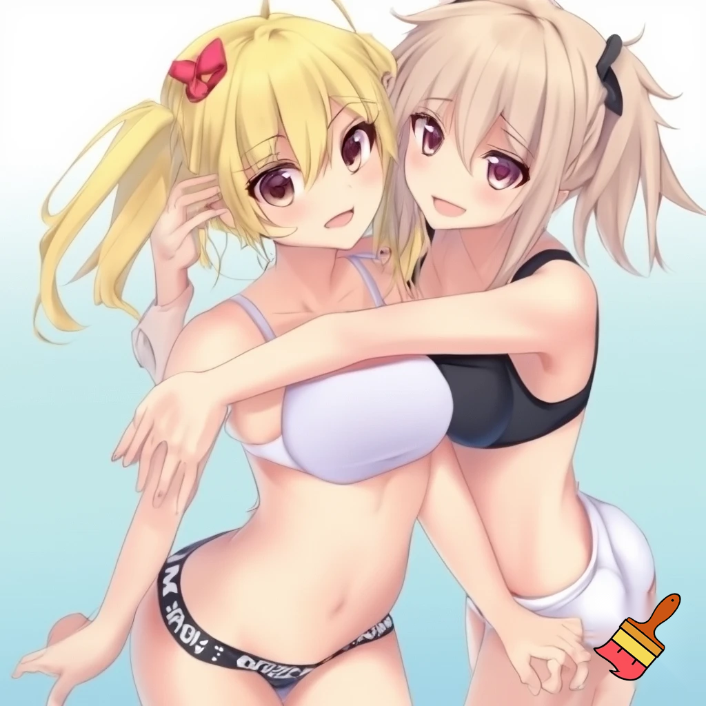 Anime girl so cool and cute with cool underwear clothes