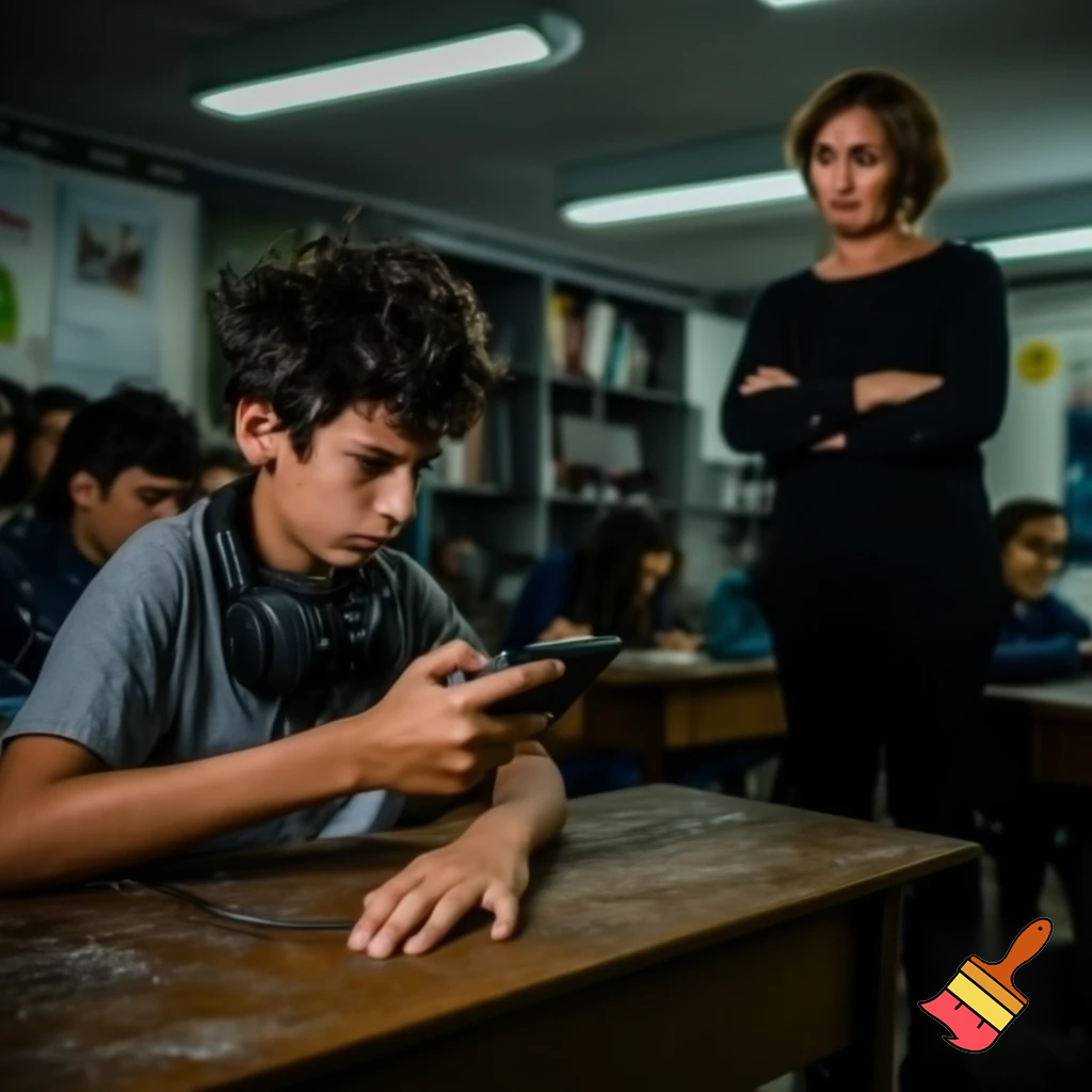 A person who games in school but the teacher hates him