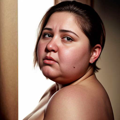 A very realistic and impactful image expressing the dangers of obesity in women